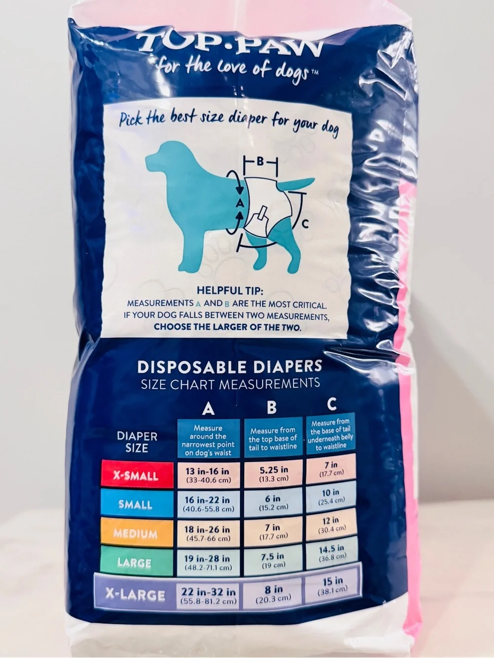 Top Paw XL Dog Disposable Female Diapers